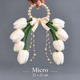Eden micro tulip pearl wreath wedding bouquet