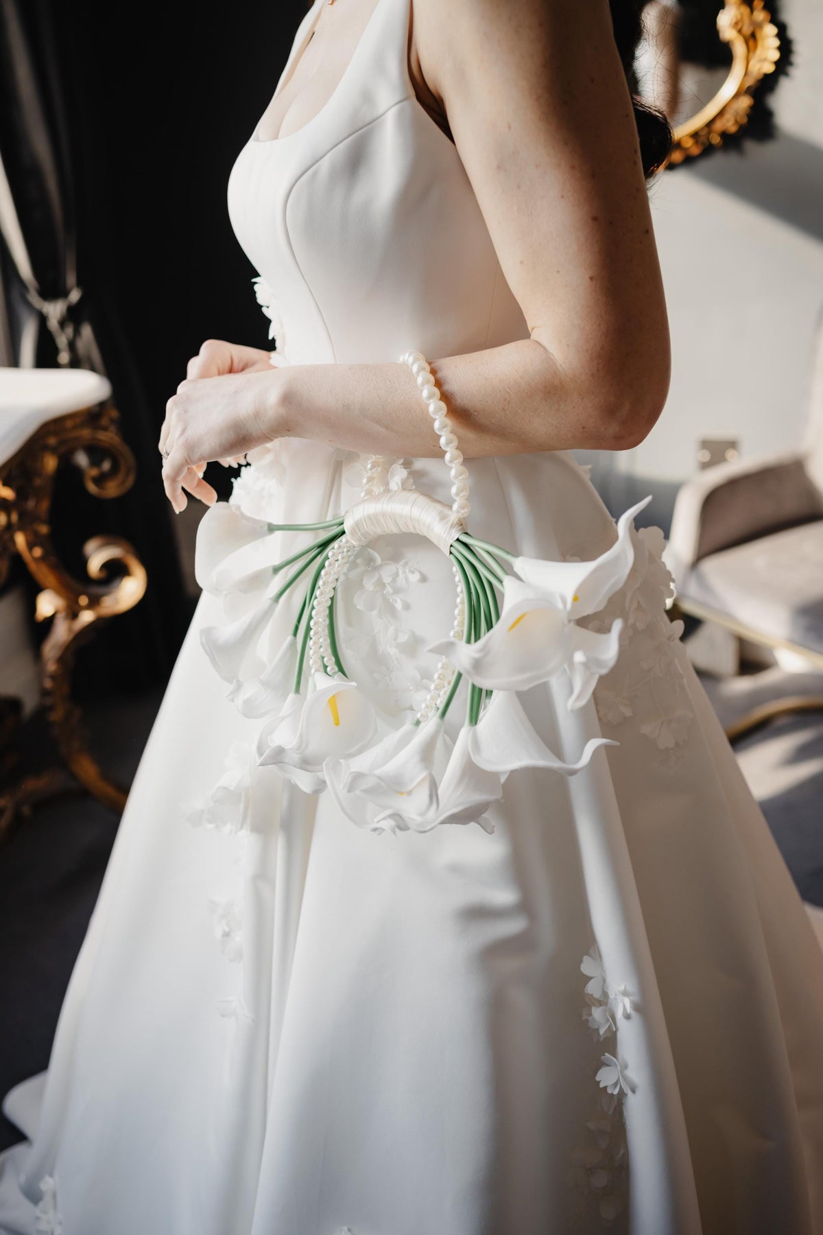 Ari beaded pearl bridal bouquet