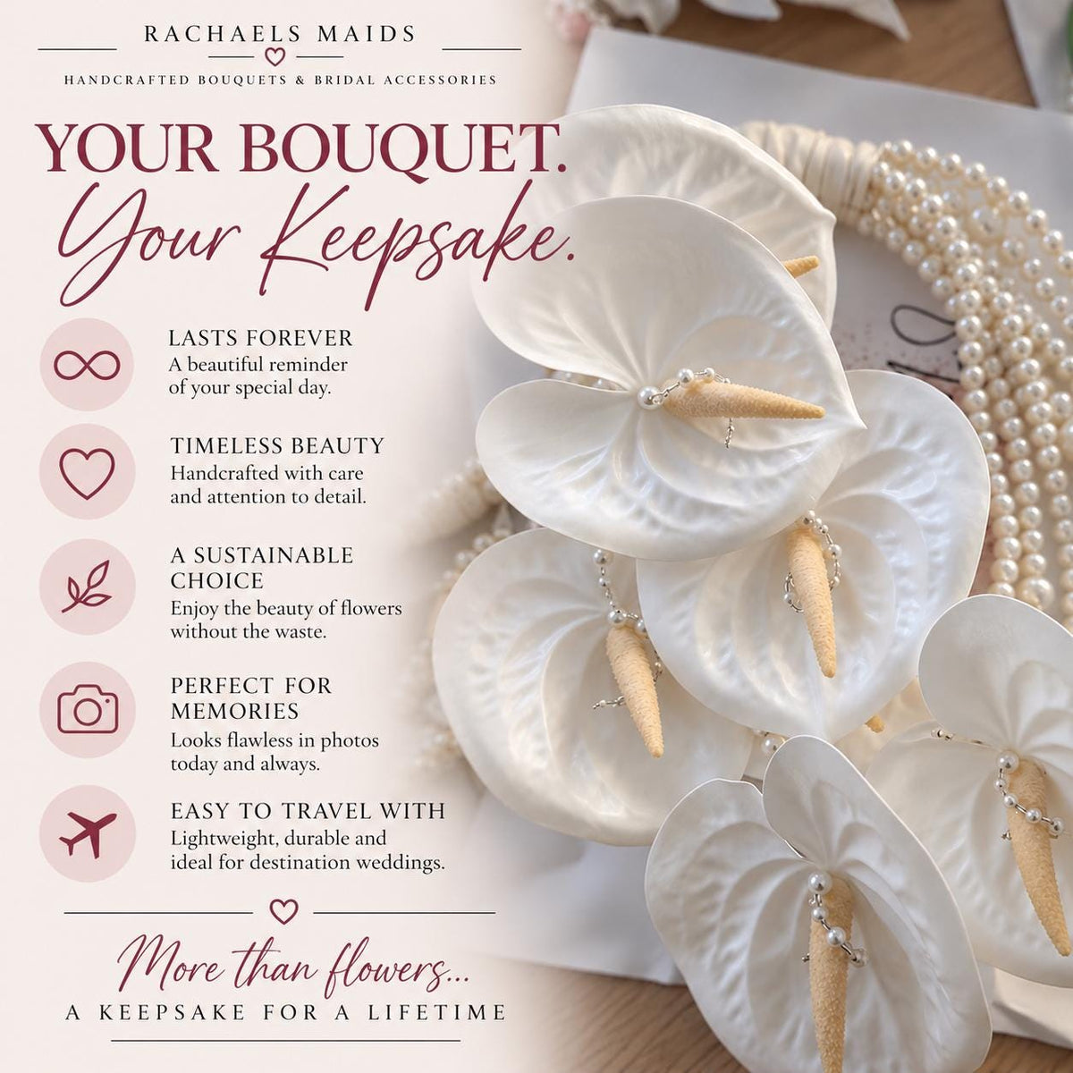 Ari beaded pearl bridal bouquet