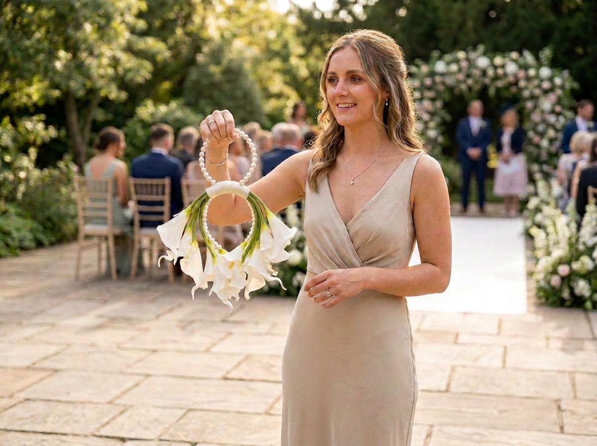 Ari beaded pearl bridal bouquet