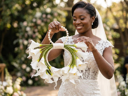 Ari beaded pearl bridal bouquet